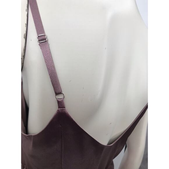 Birdy Grey Women's Dark Mauve Shiny Satin Wrap Formal Bridesmaid Dress Size M - Picture 10 of 14